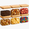 ComSaf Small Glass Containers with Lids 0.7 Qt, Set of 6 Glass Storage Jars