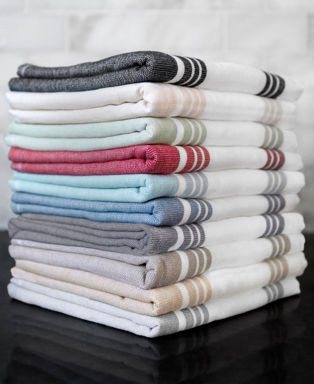 All-Clad Dual-Purpose Kitchen Towels: Highly Absorbent - 100% Cotton, 17"x30" Dish Towels for Cleaning & Drying Dishes & Glassware, 3-Pack, Cappuccino