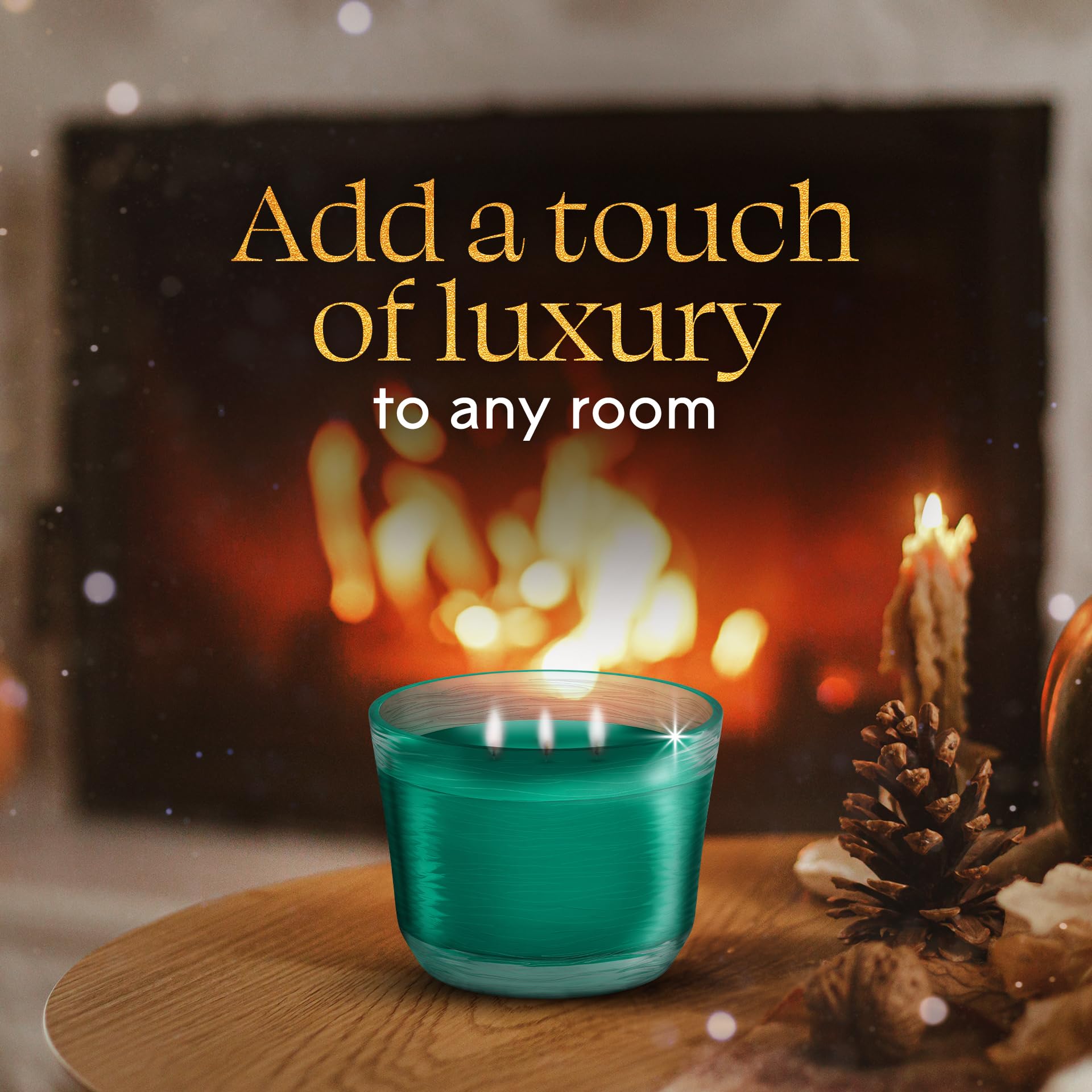 Glade 3-Wick Scented Candle Jar, Balsam & Spruce, Air Freshener Infused with Essential Oils, 6.8 Oz, 3 Count