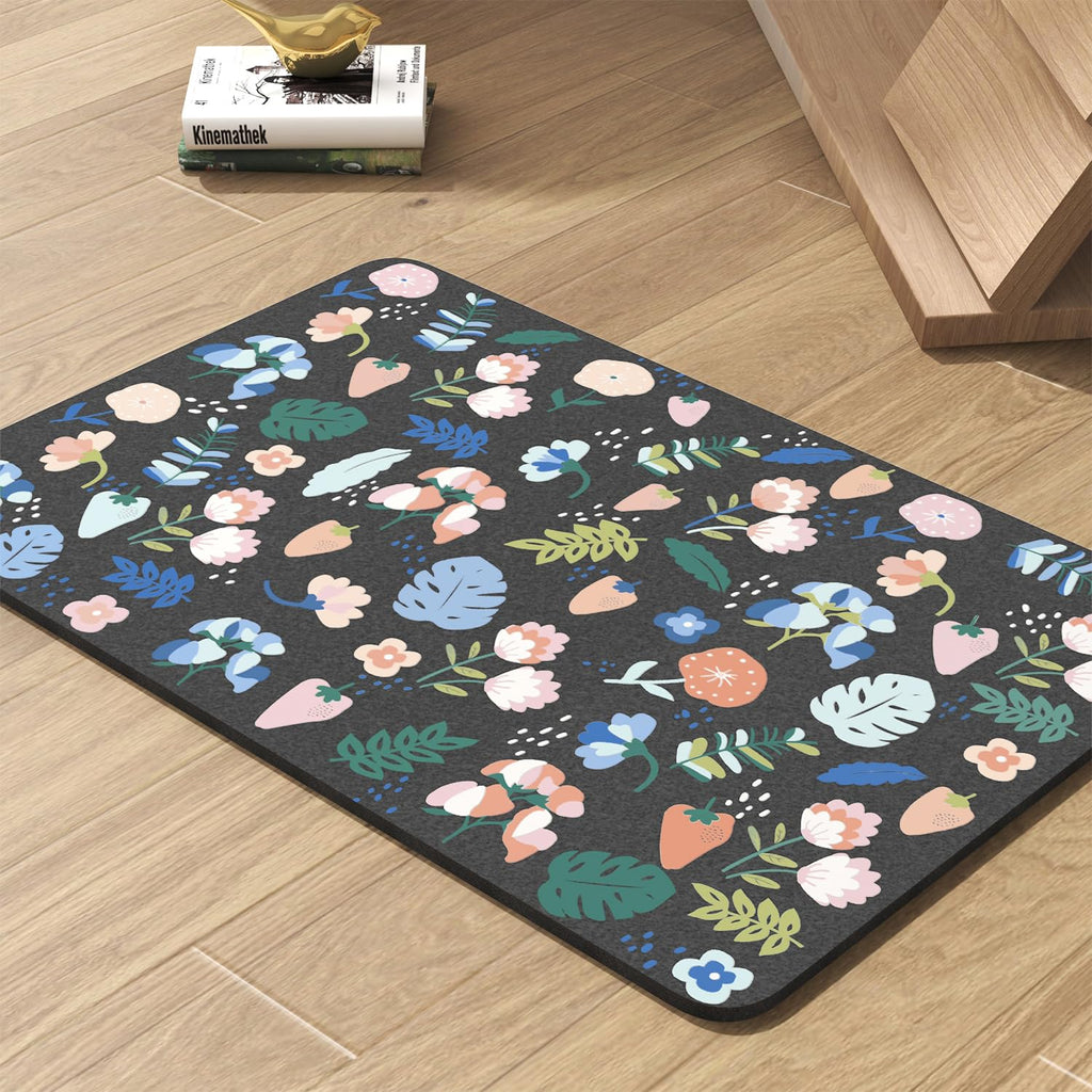 PADOOR Pet Feeding Mat-Absorbent Dog Mat for Food and Water Bowl-No Stains Quick Dry Water Dispenser Mat-Dog Accessories Pet Supplies-Bowl for Messy Drinkers（Darkgrey,17"x28"）