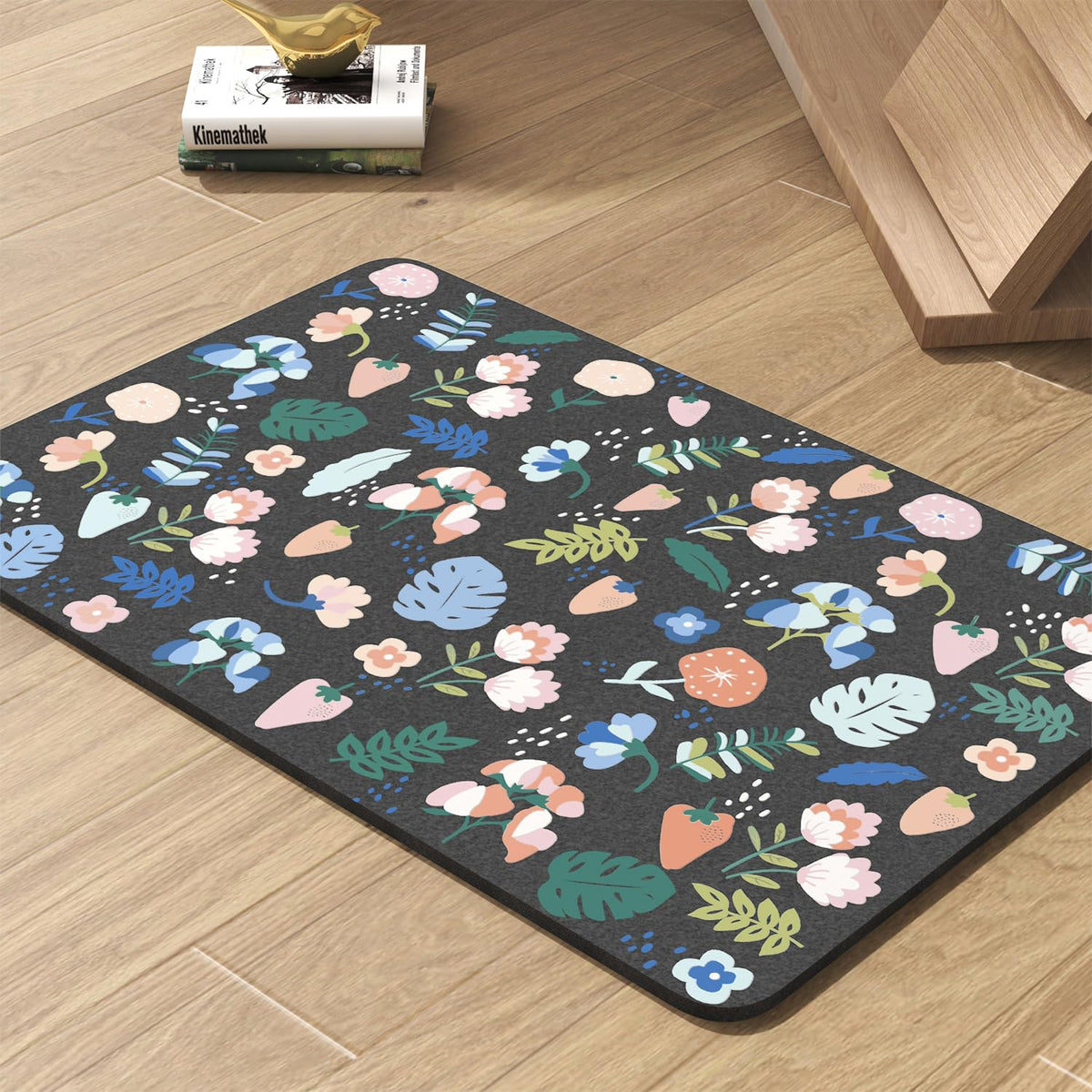PADOOR Pet Feeding Mat-Absorbent Dog Mat for Food and Water Bowl-No Stains Quick Dry Water Dispenser Mat-Dog Accessories Pet Supplies-Bowl for Messy Drinkers（Darkgrey,17"x28"）