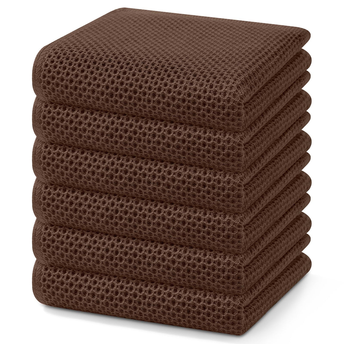 Homaxy 100% Cotton Waffle Weave Kitchen Dish Towels 4-Pack, Apricot
