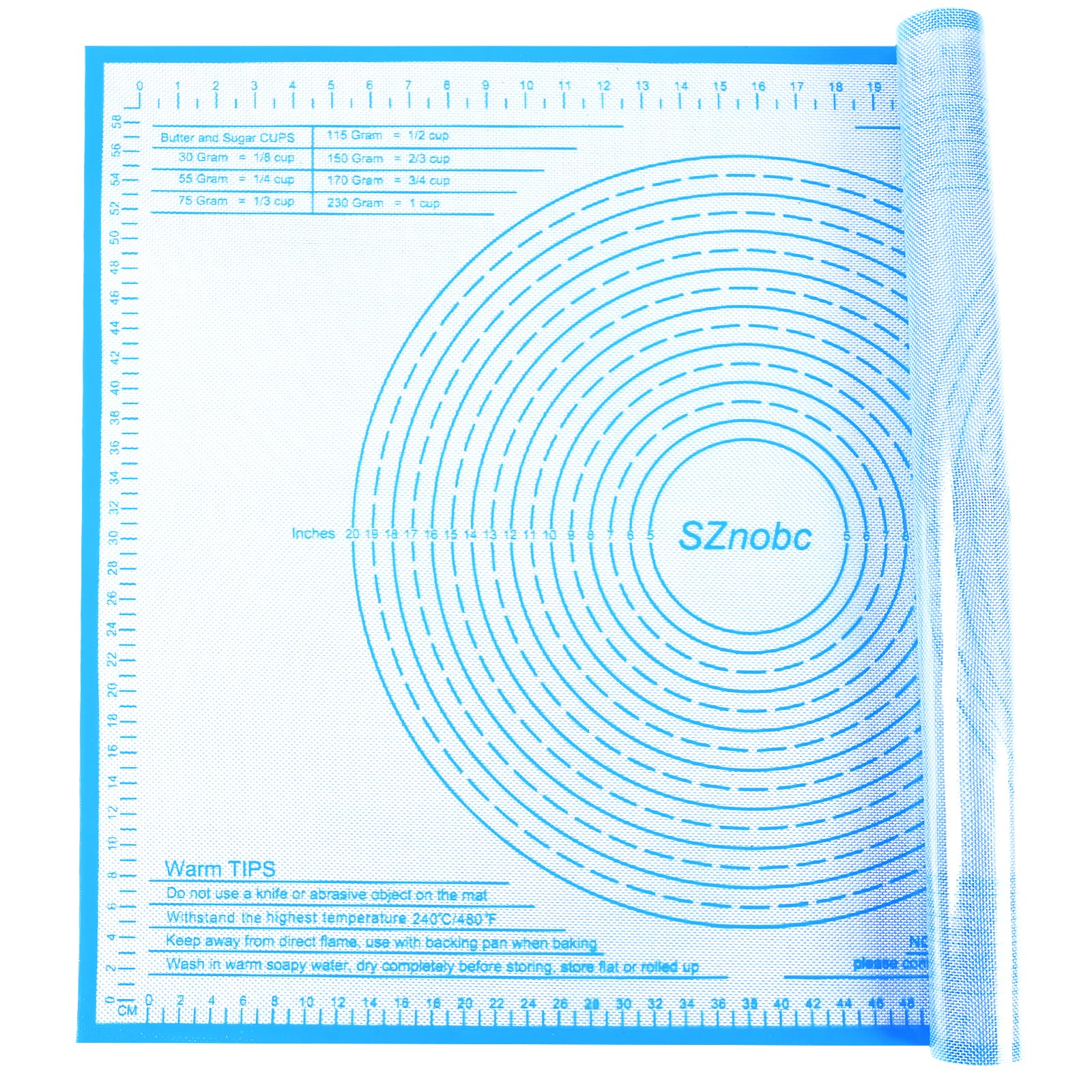 Silicone Pastry Mat 36x24 Inch Extra Large Baking Mat with Measurements, Nonstick Kitchen Counter Mats for Dough, Pastry, Dough Rolling, Kneading Board, Pie Crust, Fondant, Bread, Pasta, Pizza