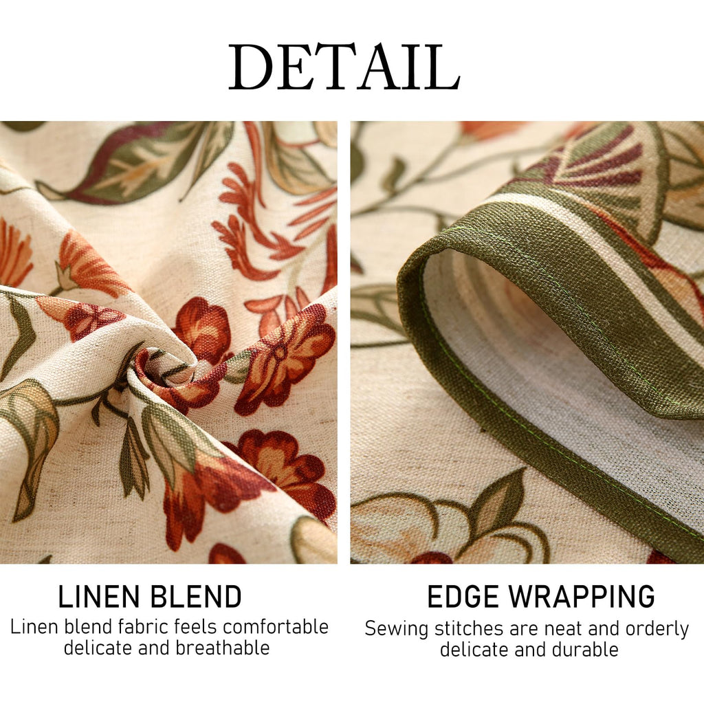 ISAENNE Designer Vintage Square Linen Small Tablecloth,55"x55"-Grace A