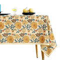 ISAENNE Designer Vintage Linen Rectangular Tablecloth,79"x55"-Estevan B