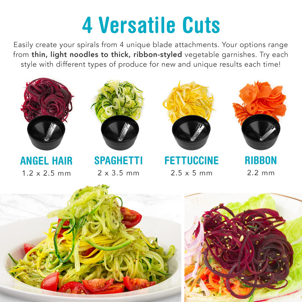 Shine Kitchen Co. SES-100 Electric Vegetable Spiralizer with No Slip Veggie Grip