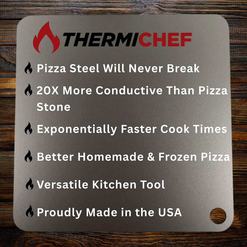 ThermiChef 14" x 14" Pizza Steel - 3/8" Steel, 20 lbs