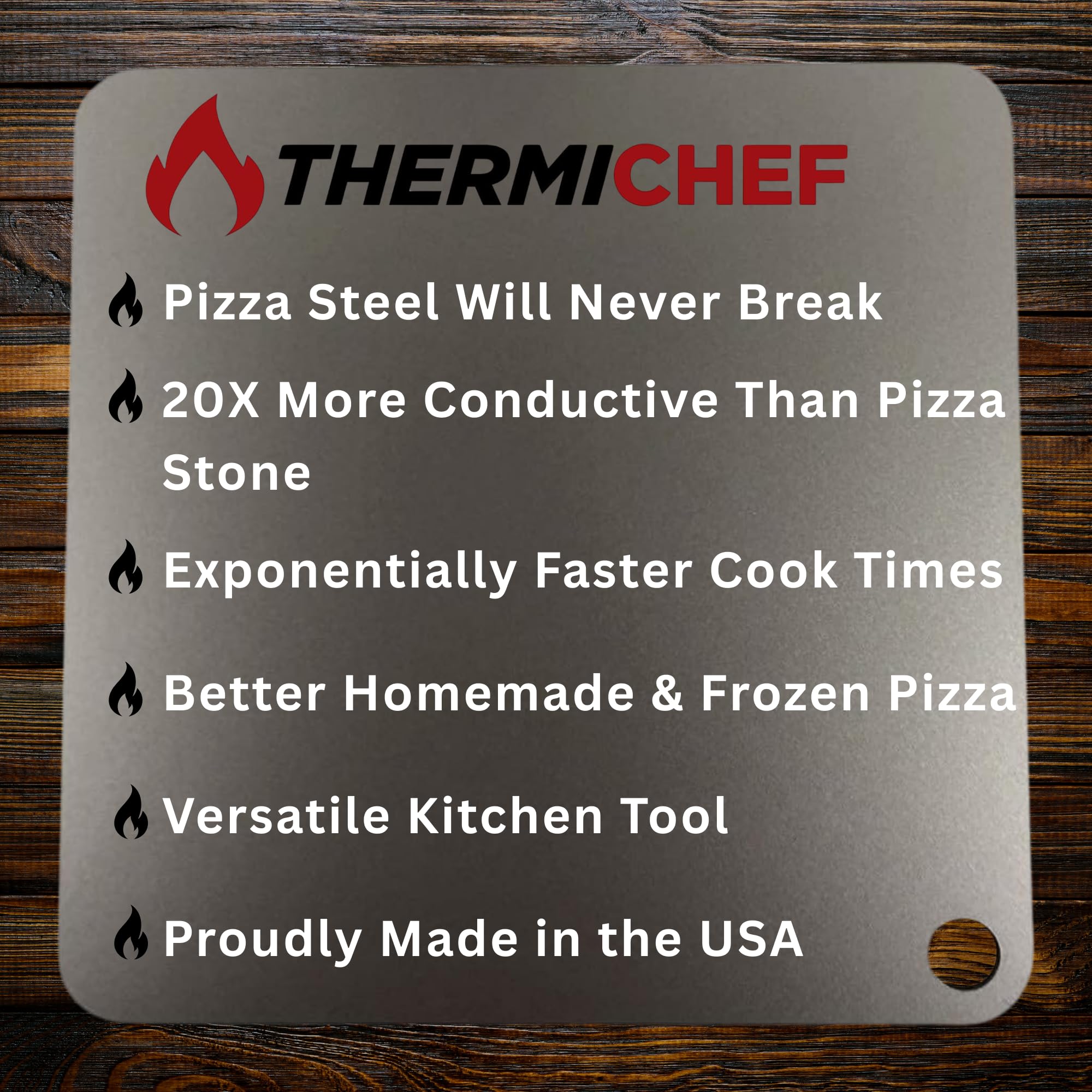 ThermiChef 14" x 14" Pizza Steel - 3/8" Steel, 20 lbs