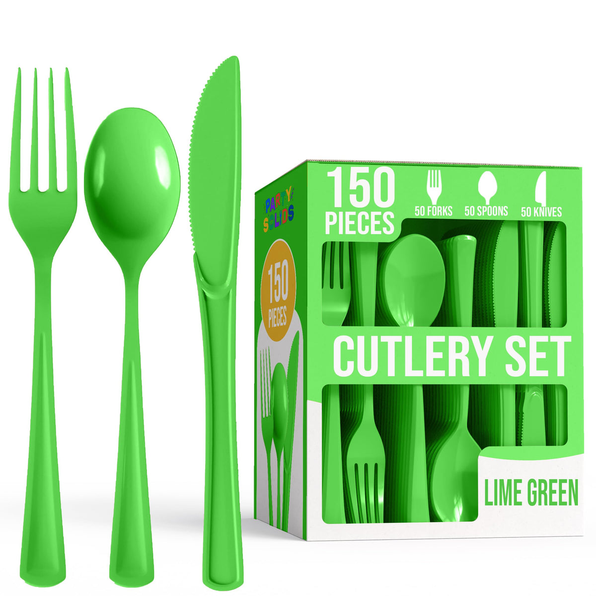Party Solids Red Plastic Silverware 150 Pcs Red Cutlery Set
