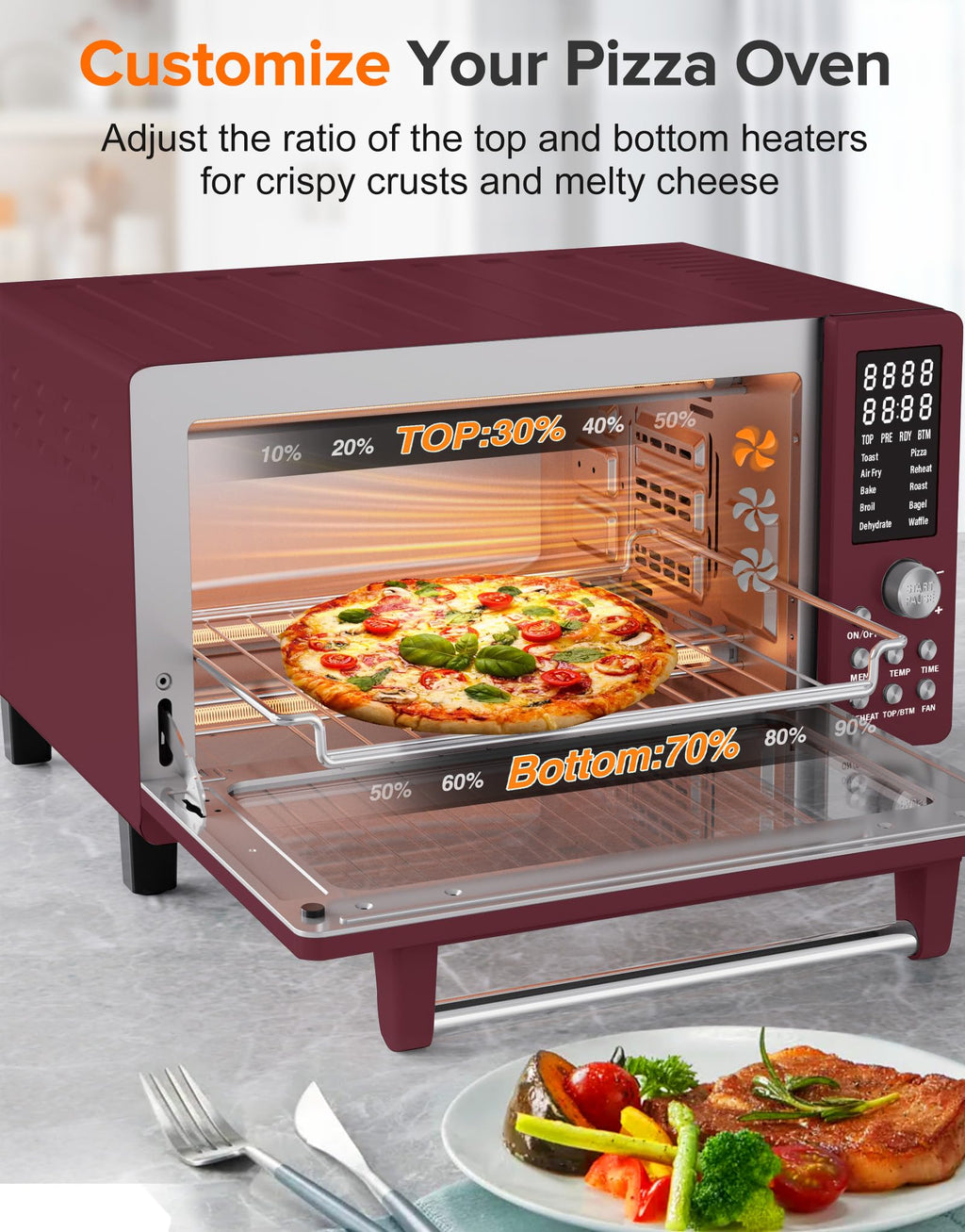 Nuwave Bravo Pro Smart Air Fryer Toaster Oven Countertop Combo