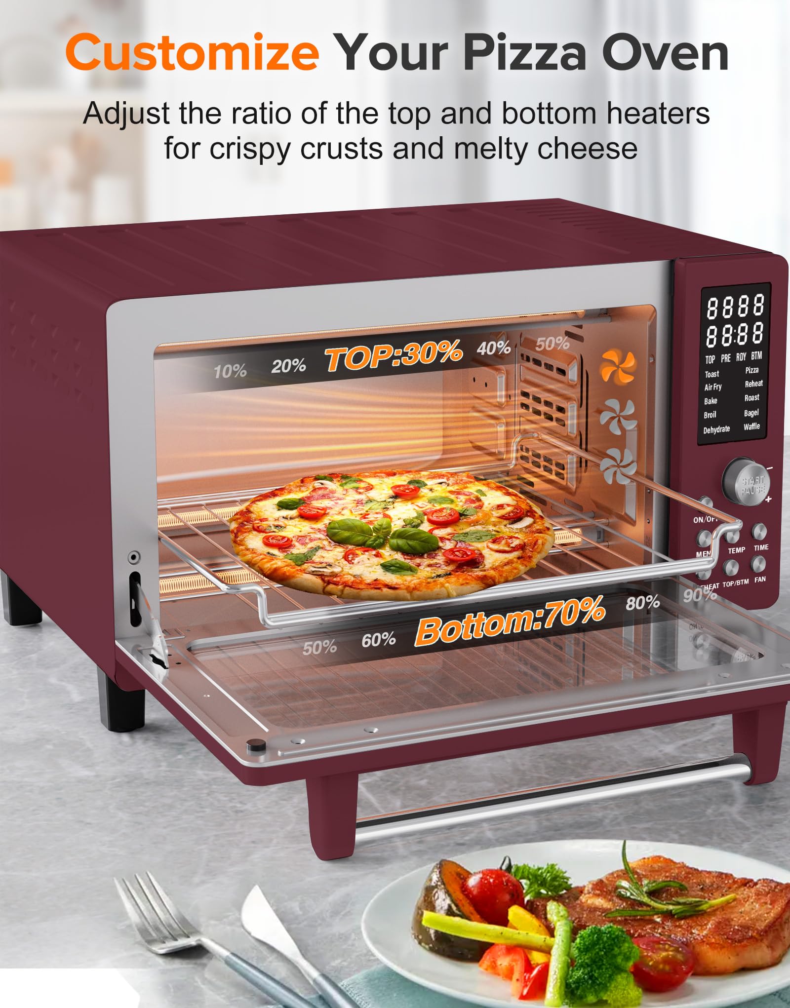Nuwave Bravo Pro Smart Air Fryer Toaster Oven Countertop Combo