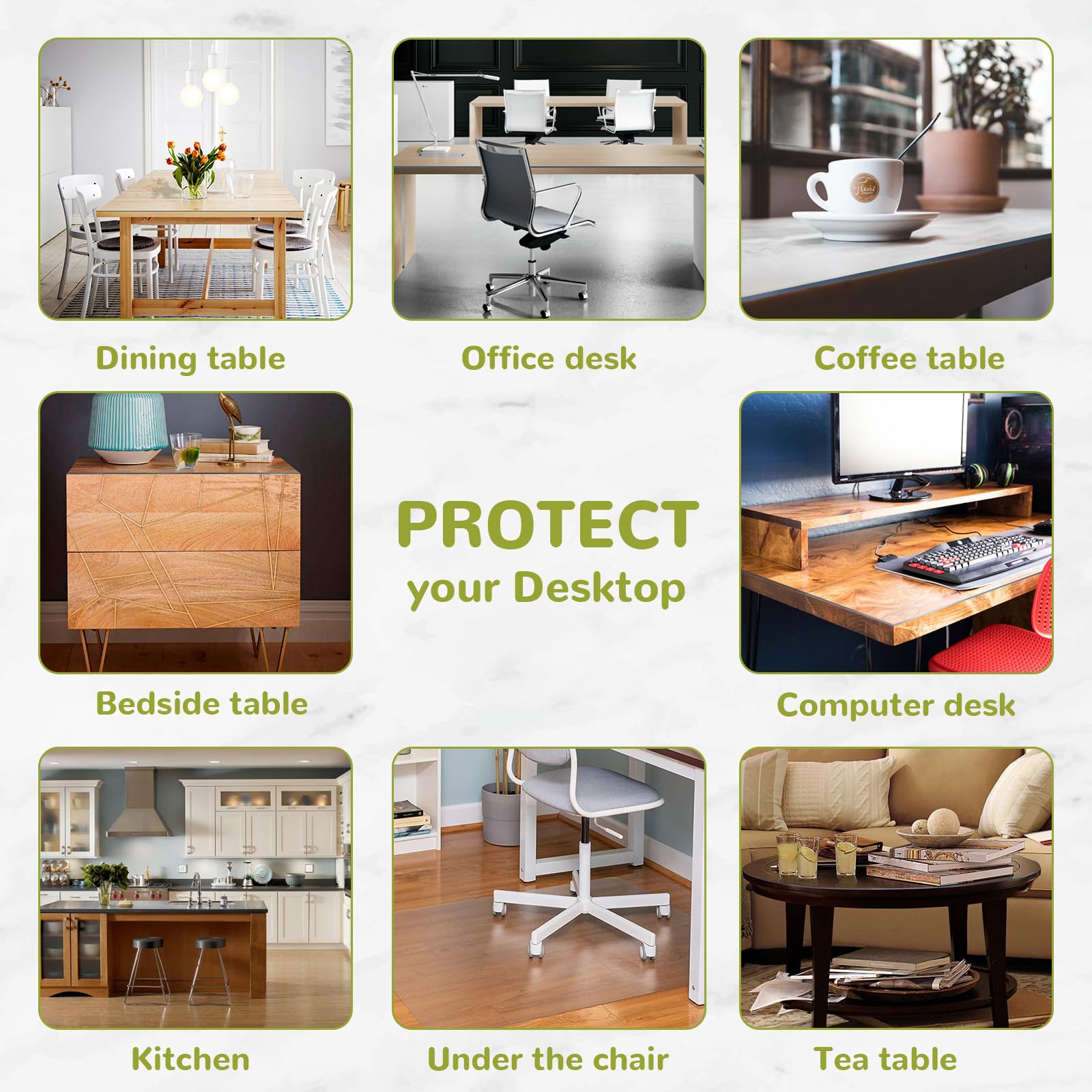 Eisdroma 54 x 72 Inch Clear Table Cover Protector, Clear Table Protector for Dining Room Table, 1.5mm Plastic Table Cover, Waterproof Table Pad for Kitchen, Office