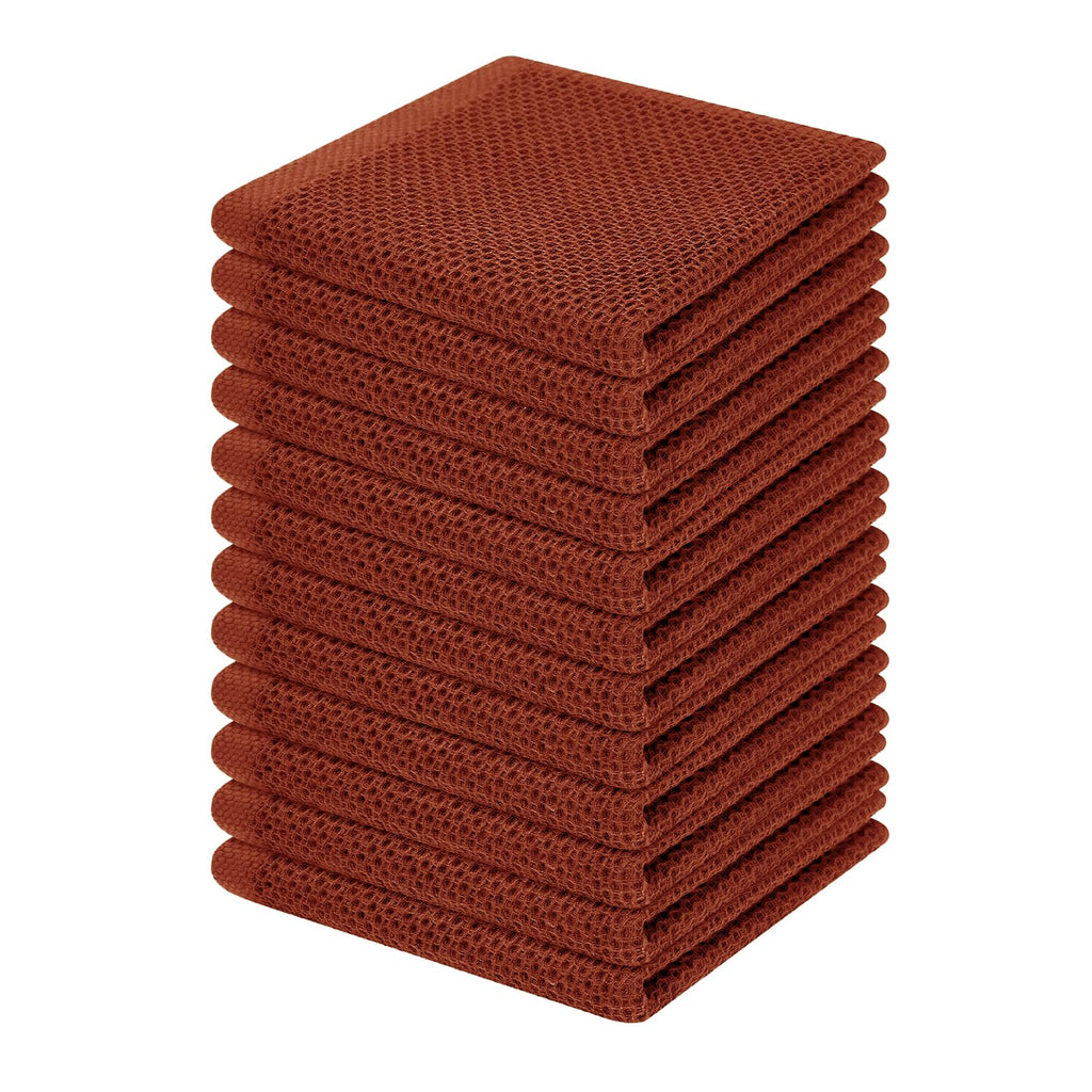 Homaxy 100% Cotton Waffle Weave Kitchen Dish Cloths 12-Pack, Coffee