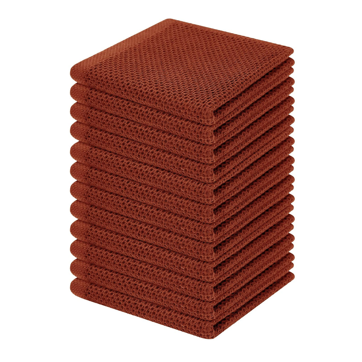 Homaxy 100% Cotton Waffle Weave Kitchen Dish Cloths 12-Pack, Coffee