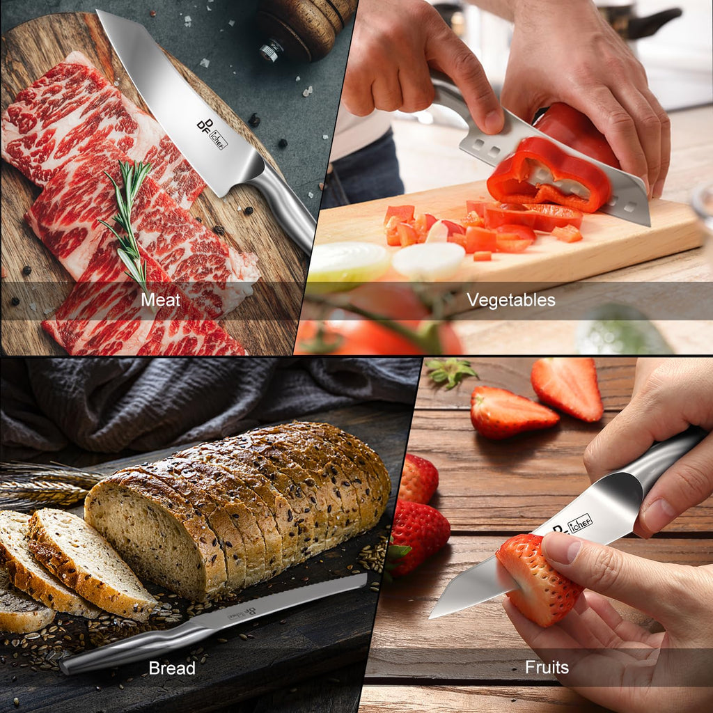 Knife Set with Magnetic Knife Strip 8 Piece, High Carbon Stainless Steel