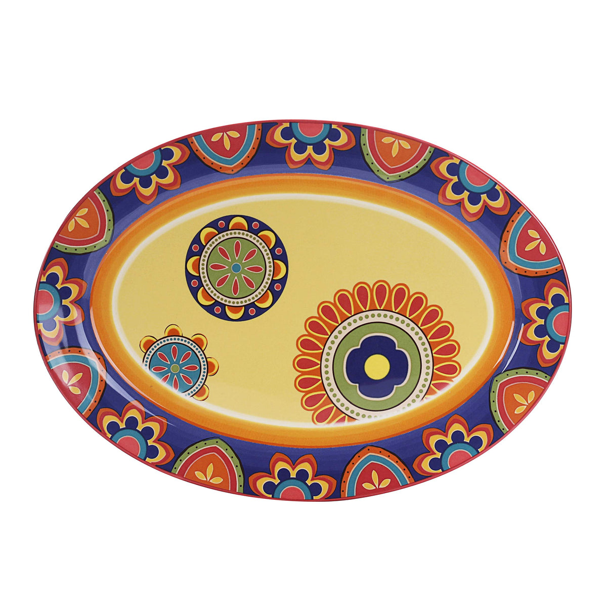 Bico Autumn Birds 16 plus 14 inch Oval Platters Set, Set of 2, Microwave and Dishwasher Safe, for Serving Fish, Chicken, Turkey