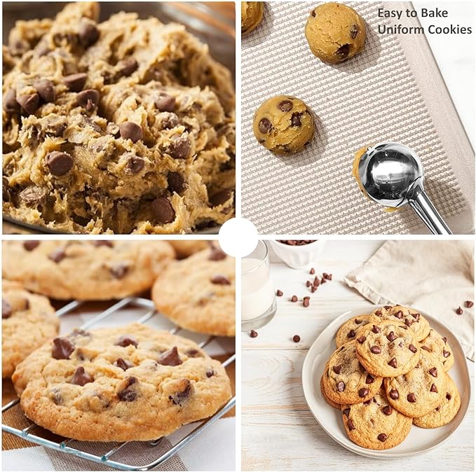 Cookie Scoop, Ice Cream Scoop, 2.5Tbsp/42ml/1.4 oz Cookie Scoops for Baking, 18/8 Stainless Steel Cookie Scooper for Baking, Cookie Dough Scoop, Ice Cream Scooper with Trigger Release (Blue)