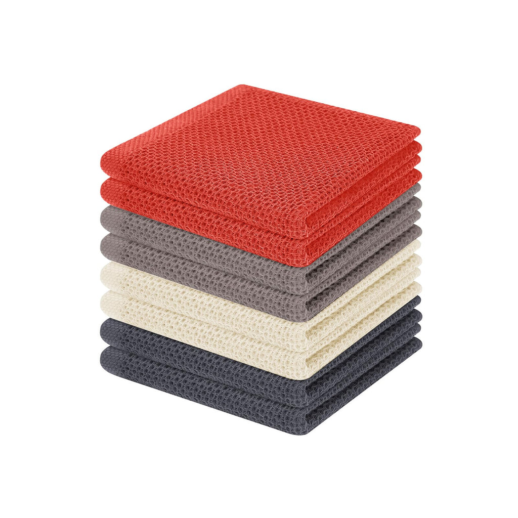 Homaxy 100% Cotton Waffle Weave Kitchen Dish Cloths, Ultra Soft Absorbent Quick Drying Dish Towels, 12 x 12 Inches — 12 x 12 - 12 Pack — 12 X 12 - 8 Pack