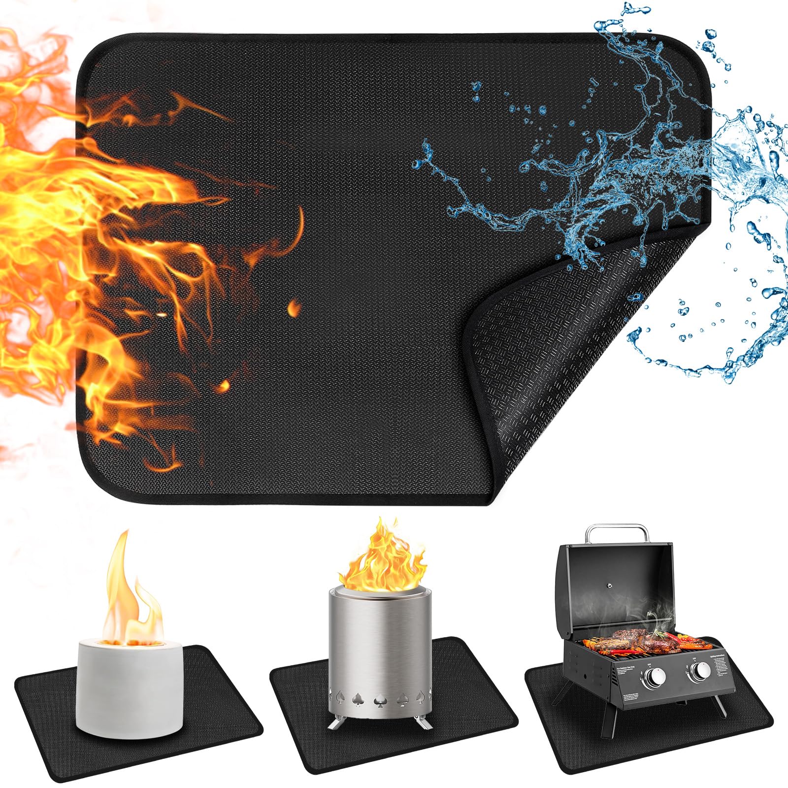 CowCity 24x18 Inch Heat Resistant Mat for Under Grill Tabletop