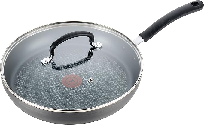 T-Fal Ultimate Hard Anodized Non Stick Jumbo Cooker With Lid & Helper Handle 5 Quart, Oven Broiler Safe 400F, Lid Safe 350F, Cookware, Deep Frying Pan, Skillet, Pots and Pans, Dishwasher Safe, Onyx