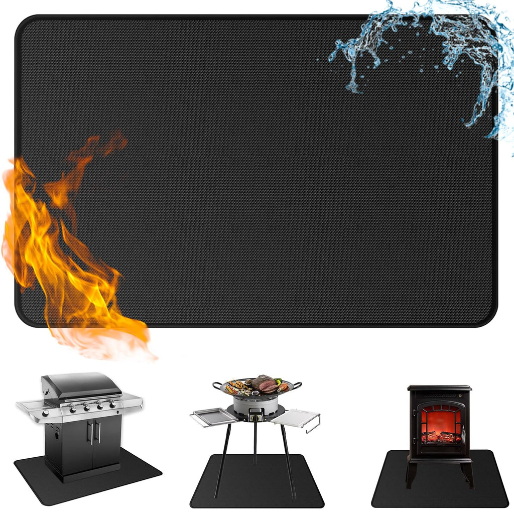 Anze Under Grill Mat for Outdoor Grill, 38 x 65 in，Brown