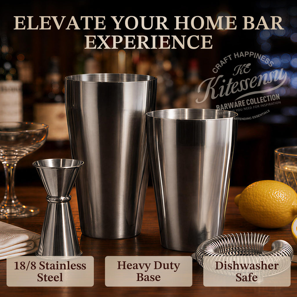 KITESSENSU Cocktail Shaker Set, 2-Piece Boston Shaker Set for Drink Mixing