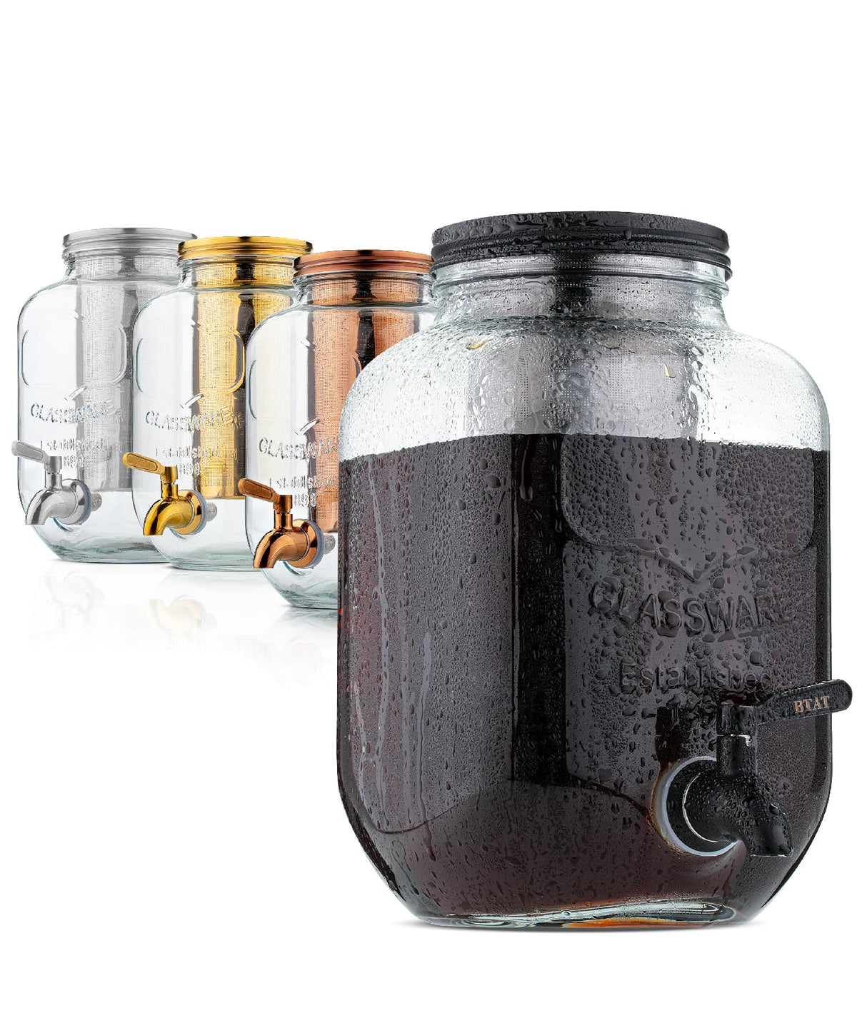 BTaT- 1 Gallon Cold Brew Coffee Maker, Thick Glass Pitcher