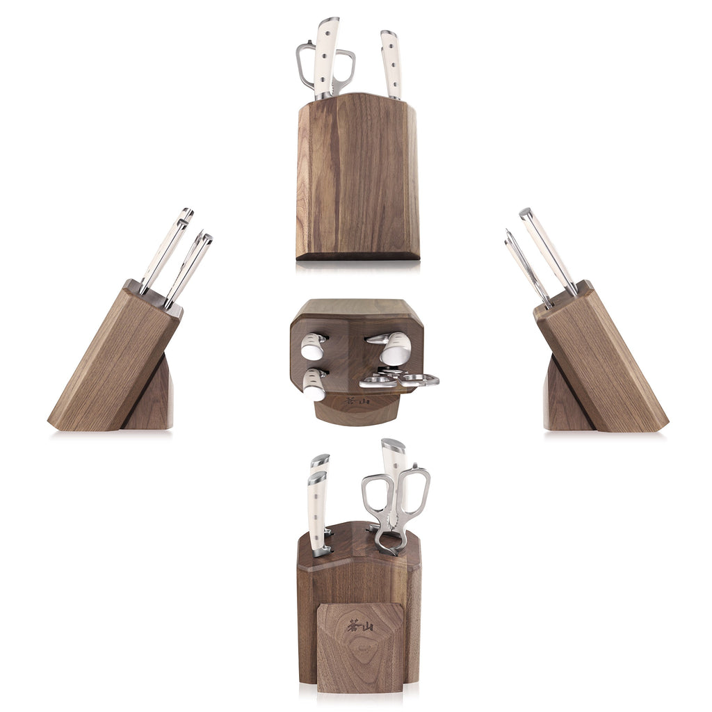 Cangshan S1 Series 1022568 German Steel Forged 5-Piece Starter Knife Block Set, Walnut