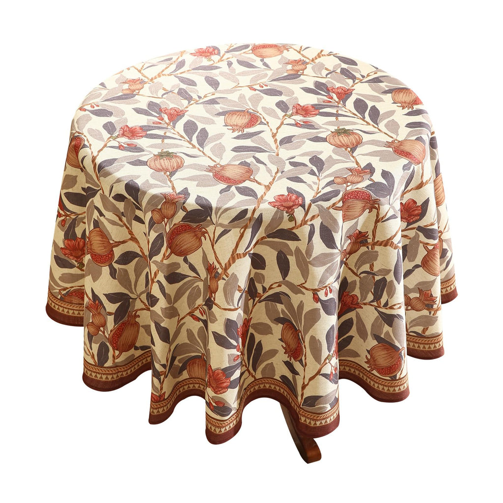 patdrea Vintage French Linen Tablecloth,Round,Diameter 55"-Wensel