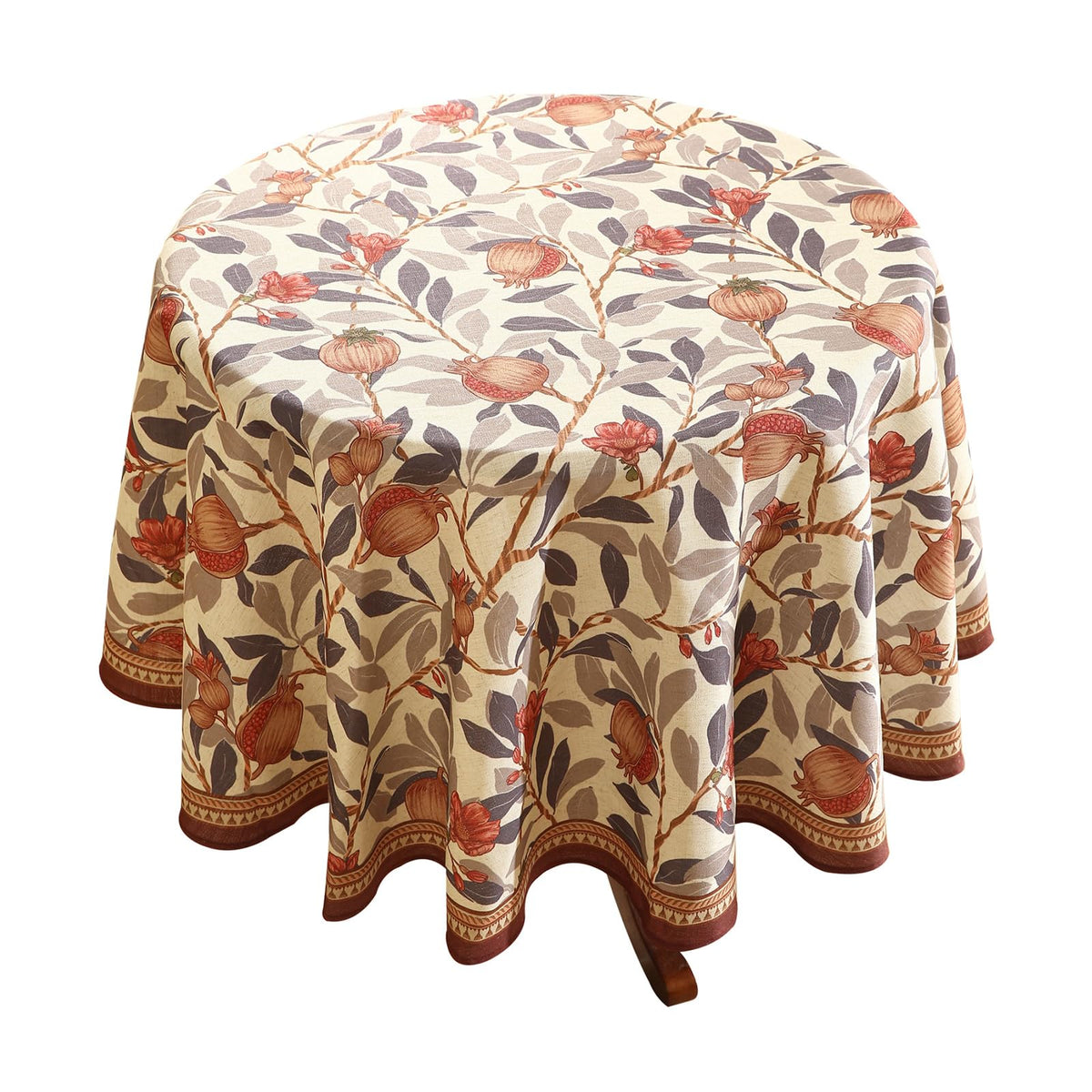 patdrea Vintage French Linen Tablecloth,Round,Diameter 55"-Wensel