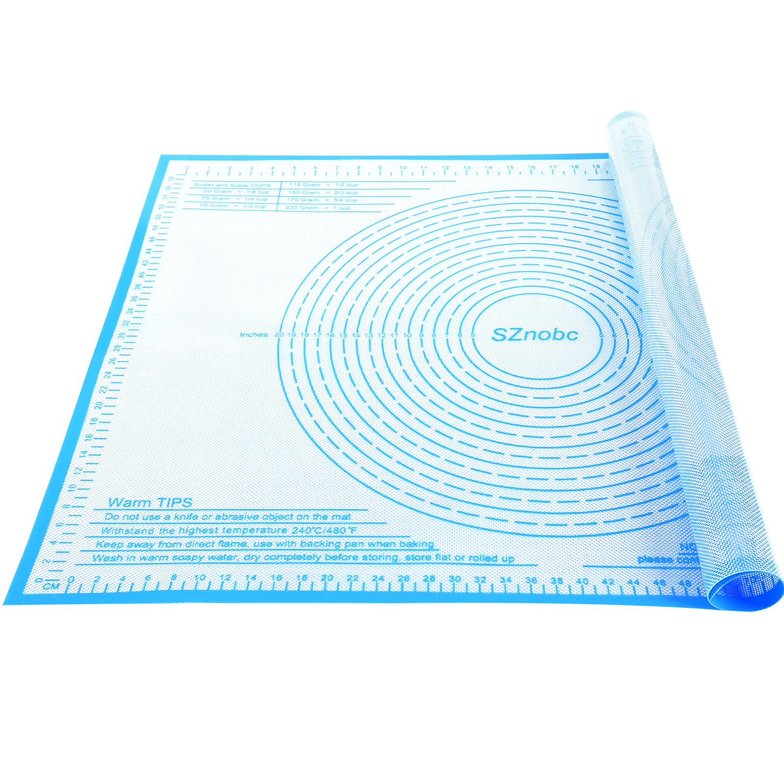 Silicone Pastry Mat 36x24 Inch Extra Large Baking Mat with Measurements, Nonstick Kitchen Counter Mats for Dough, Pastry, Dough Rolling, Kneading Board, Pie Crust, Fondant, Bread, Pasta, Pizza