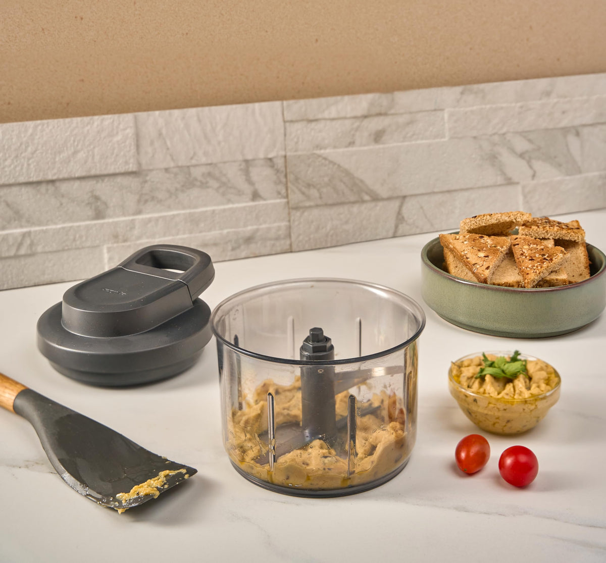 Zyliss Easy Pull Food Chopper & Manual Food Processor, Gray, Easy Pull 3.0