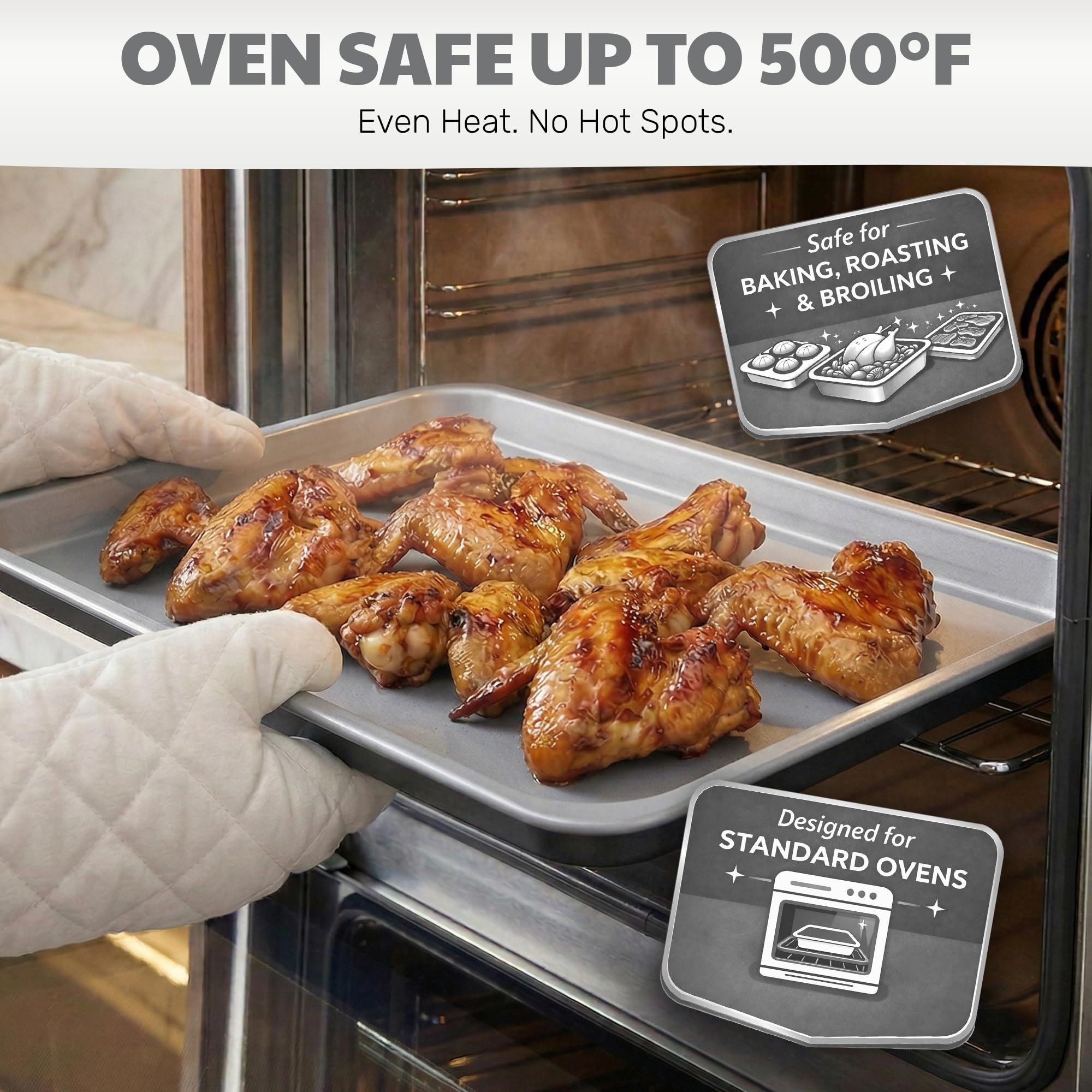 Gotham Steel 6 Pc Stackable Baking Pans Set, 70% Space Saving Design, Ceramic Bakeware Sets Non Toxic Made Without PFOA PFOS, with Cookie Sheet Tray, Cake & Muffin Pans, Oven & Dishwasher Safe