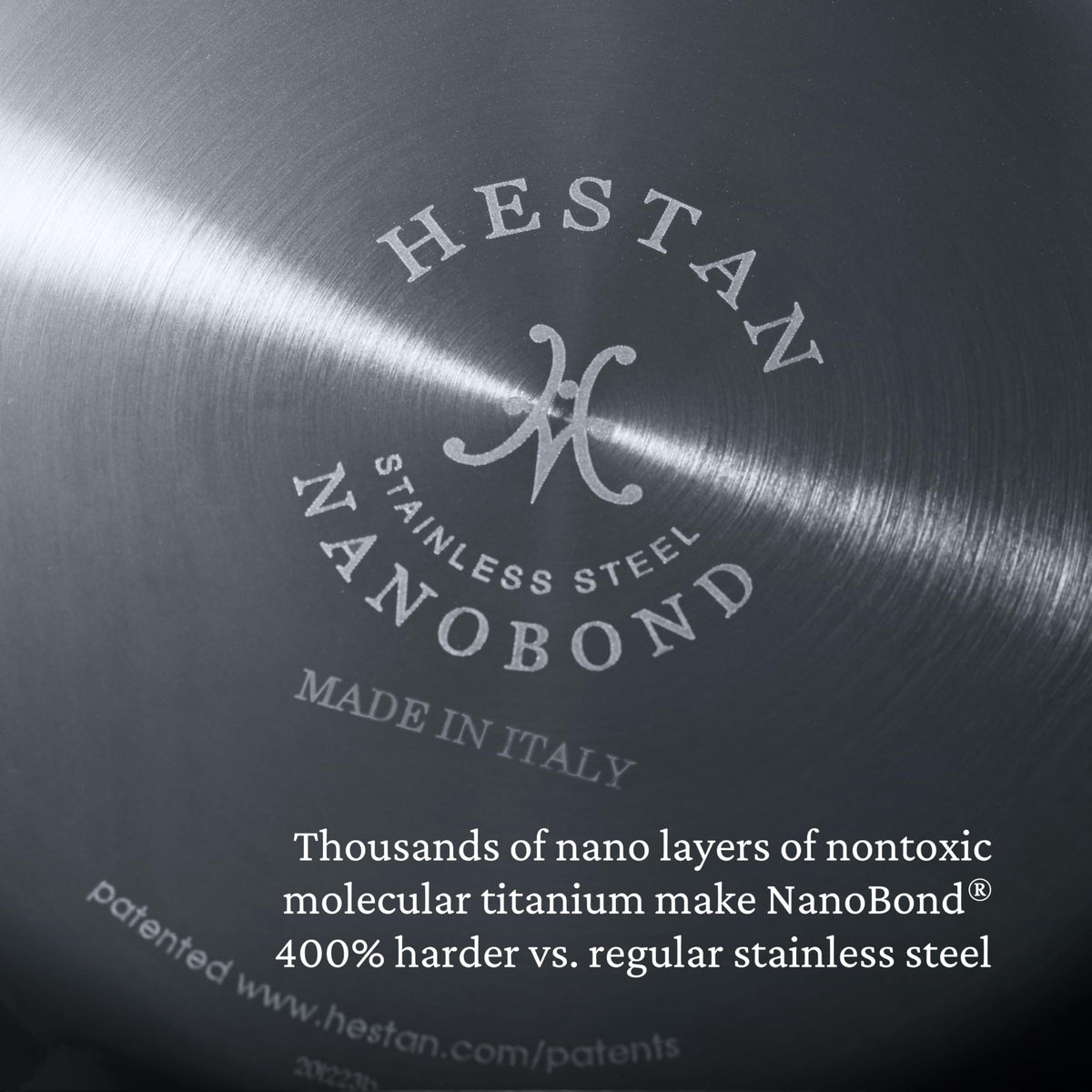 Hestan NanoBond Molecular Titanium Saute Pan with Lid, 3.5-Quart - PFAS-Free Stainless Steel, 4x Stronger, 1050°F Safe, Induction Compatible, Handcrafted Italy