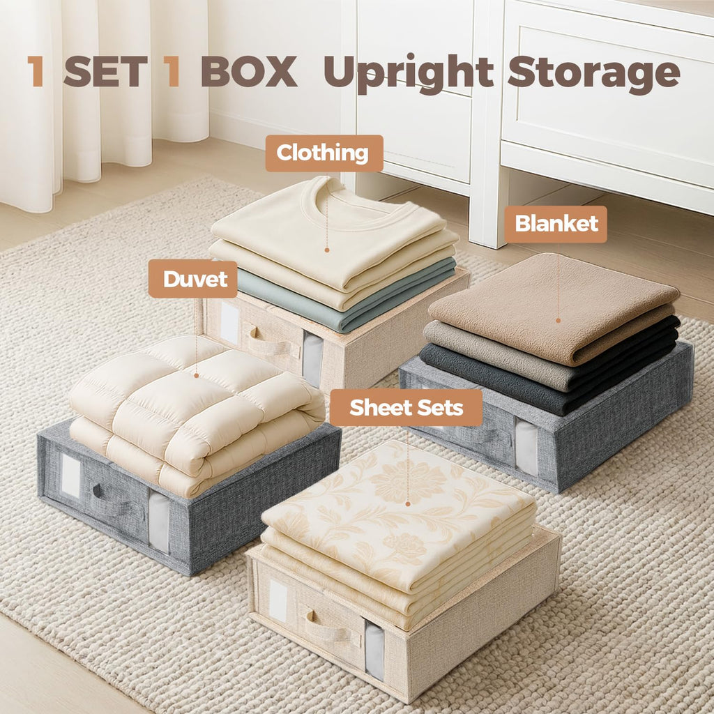 ZenStorage Sheet Organizers and Storage for Linen Closet, 6Pack Grey