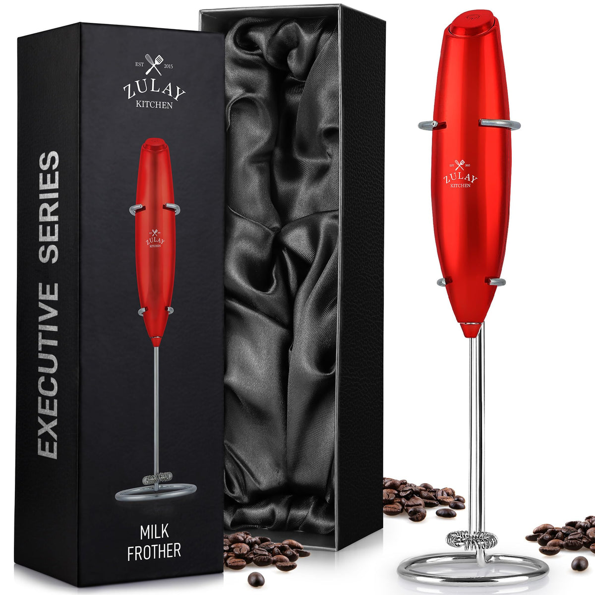 Zulay Powerful Milk Frother for Coffee with Upgraded Titanium Motor - Handheld Electric Whisk, Milk Foamer, Mini Mixer & Coffee Blender for Frappe, Latte, Matcha, No Stand - Pristine Teal