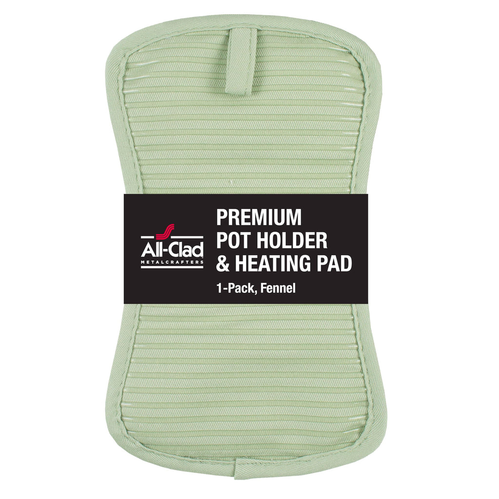 All-Clad Premium Pot Holder & Heating Pad, (1-Pack) Heat Resistant to 500 Degrees, 100% Cotton 10"x6.25" for Kitchen and Barbeque, Chili Red