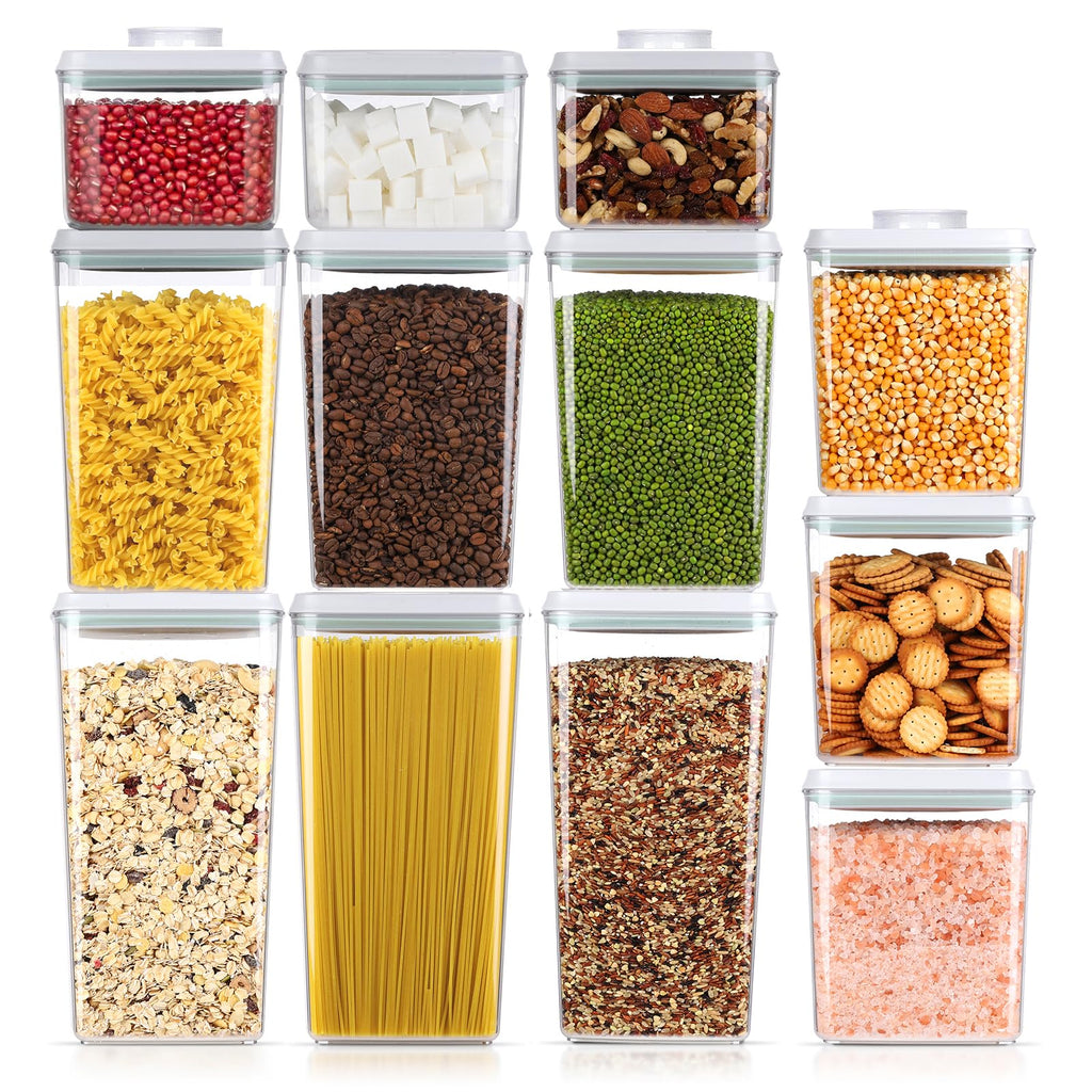 Melovom Pop Food Storage Containers Set Airtight Food Storage Containers with Pop Lids, Kitchen Pantry Organization and Storage, BPA Free, 2 x 2.8Qt