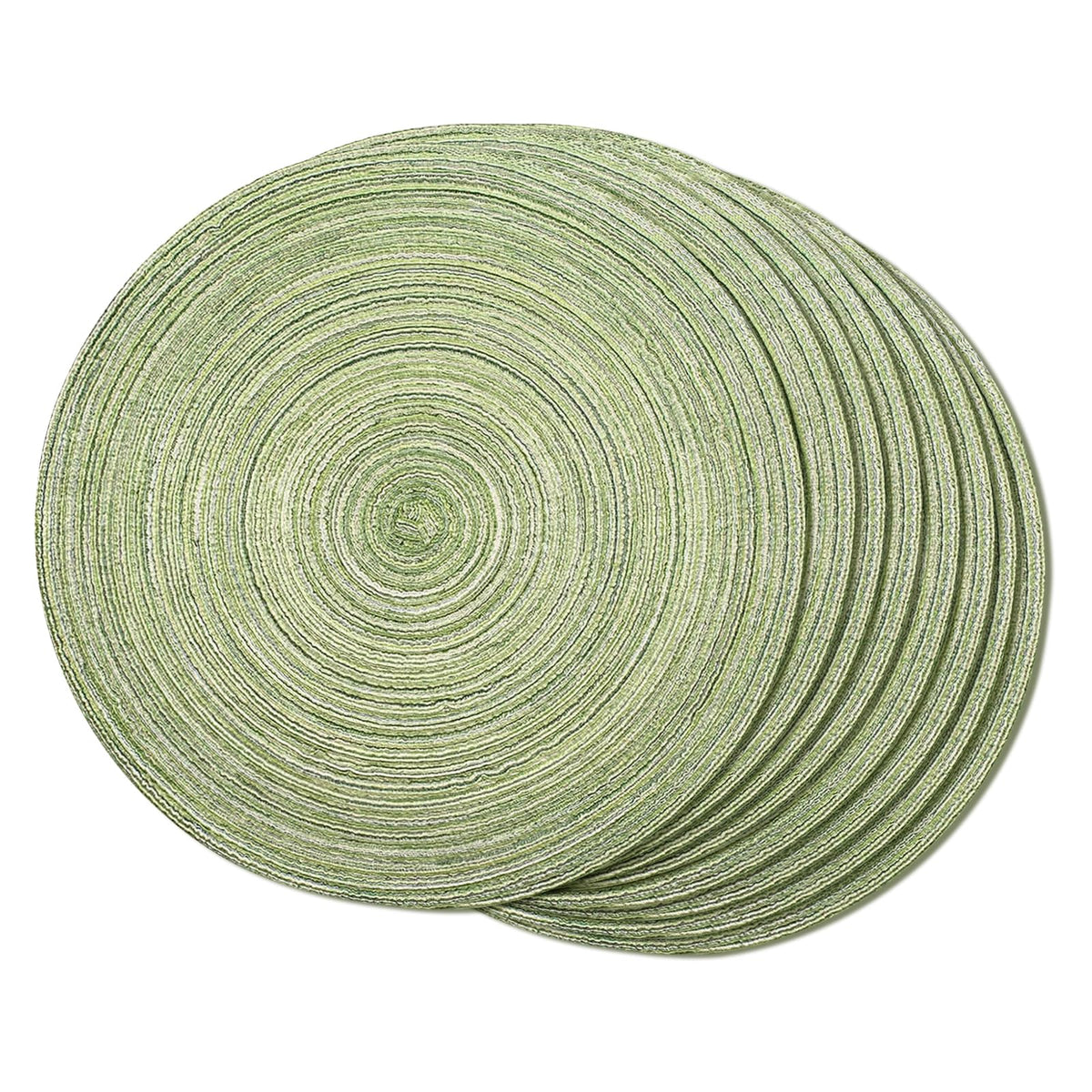 FunWheat Round Braided Placemats Set of 4 Place mats for Dining Tables Woven Heat Resistant Table Mats 15 inch (Wine,4pcs)
