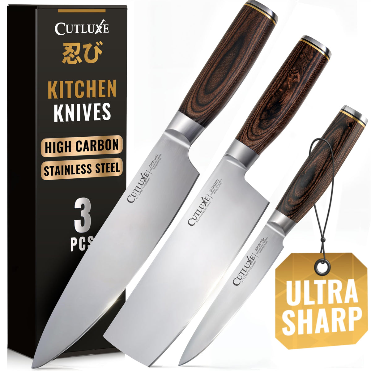 Cutluxe Santoku Knife, 5" Japanese Meat & Vegetable Knife for Chopping