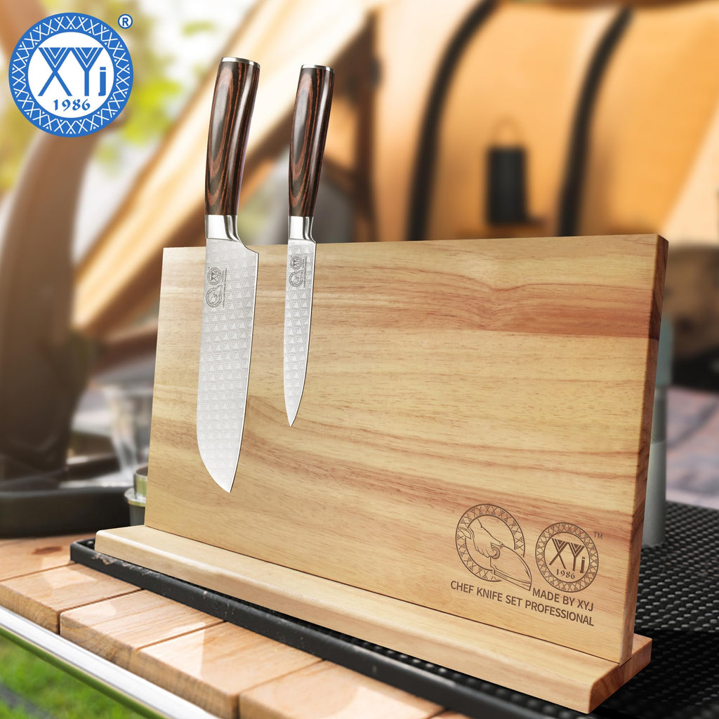 XYJ Magnetic Knife Block, Double-Sided Knife Holder with Strong Magnets