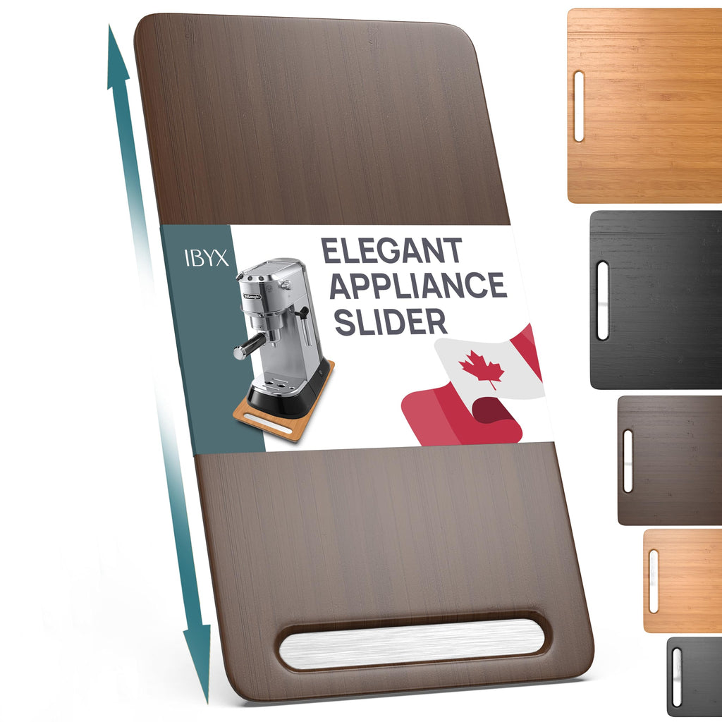 Ibyx Appliance Slider, Sliding Tray for Coffee Maker, 7.5x14.5 in, Brown