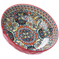 Ronanemon Large Serving Bowls, 75 Oz Fruit Salad Bowls, Bohemian Style Large Porcelain Dishes for Entertaining Parties,Big Bowls for Eating Soup, Salad, Pasta, Fruit, Chips, 10.3 Inch Diameter (red)