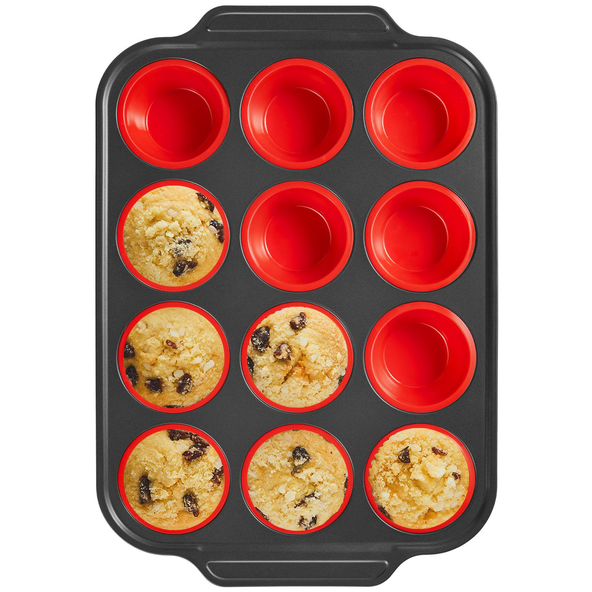 BRONYPRO Silicone Muffin Pans for Baking with Metal Frame, Egg Bite Molds, Cupcake Pans 12 Regular Size, Muffin Tins Easy to Pop Nonstick Non Toxic Bakeware for Oven,Rose Pink