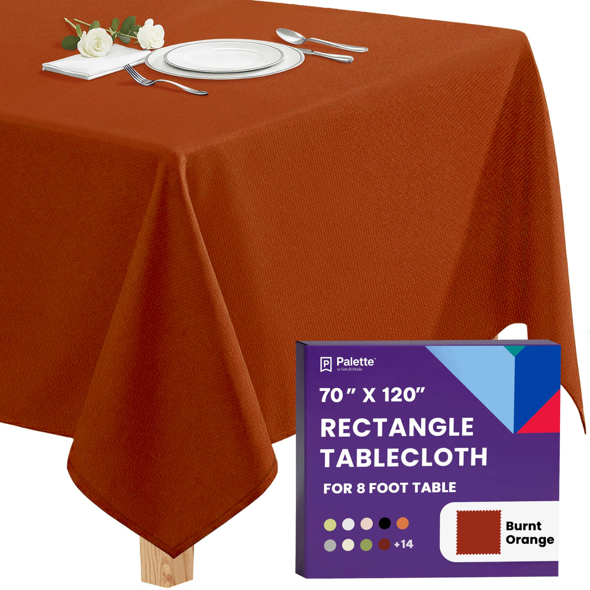 Gee Di Moda Rectangle Tablecloth - 70 x 120 Inch Royal Blue Table Cloth for 6 or 8 Foot Rectangle Tables - Heavy Duty Washable Fabric - for Holiday Party, Dinner, Weddings, Baby Shower & Events