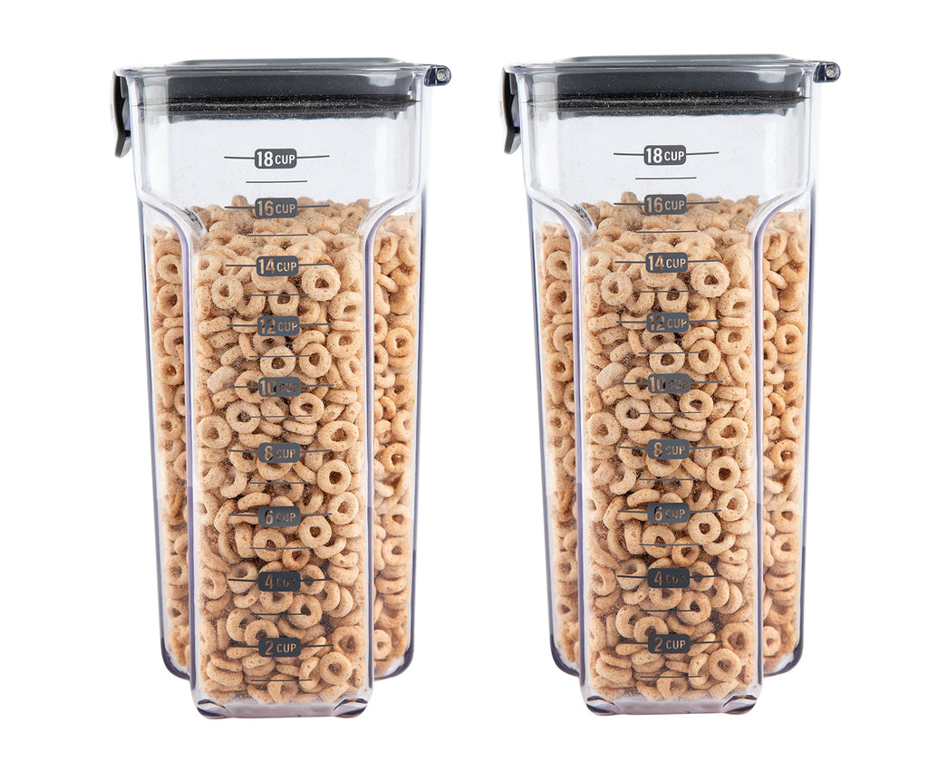 Progressive International ProKeeper+ Clear Plastic Airtight Food Baker's Kitchen Storage Organization Container Canister Set with Magnetic Accessories, 2- Piece Set (Specialty Sugar 1.5-Quart)