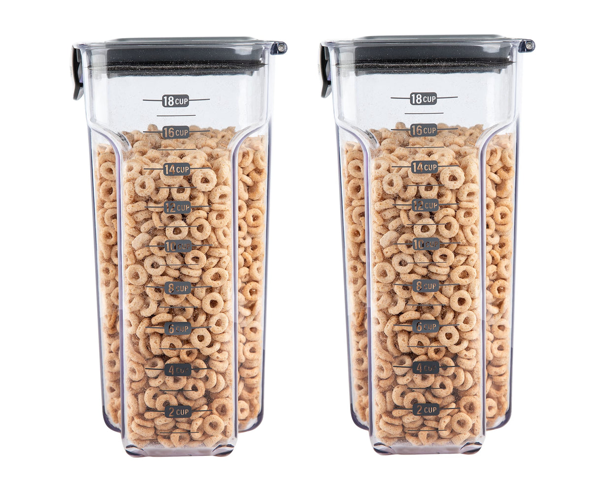 Progressive International ProKeeper+ Clear Plastic Airtight Food Baker's Kitchen Storage Organization Container Canister Set with Magnetic Accessories, 2- Piece Set (Specialty Sugar 1.5-Quart)