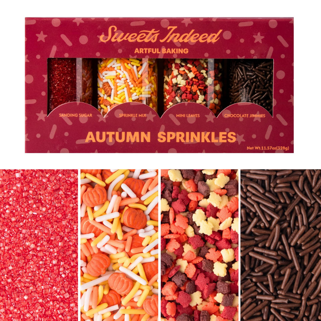 Sweets Indeed Sprinkles, 4 Pack, Edible Sprinkle Mix, Perfect for Cake Decorations, Baking, Ice Cream, Cookies, Cupcake Topper (Christmas)