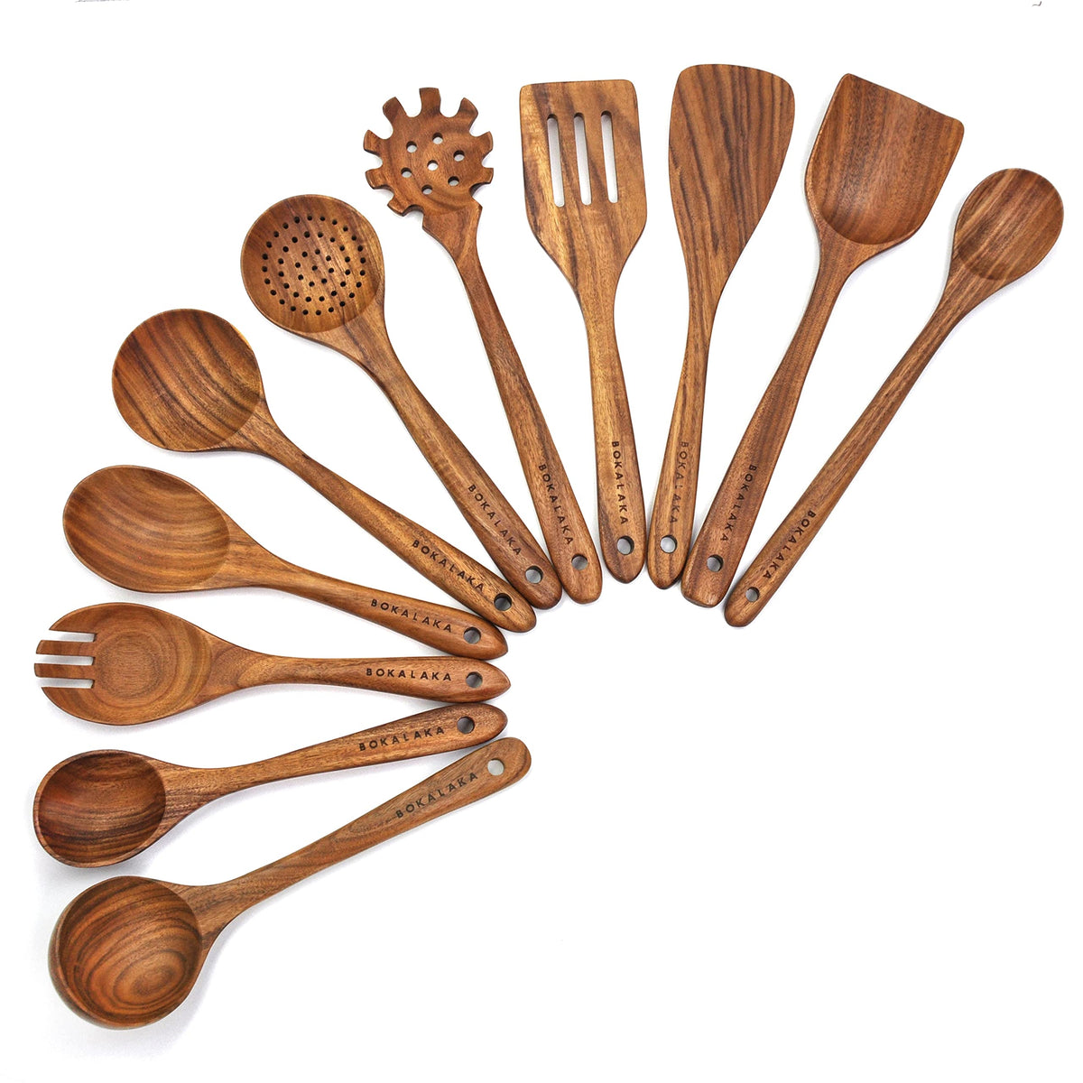 Wooden Spoons for Cooking,12 Pack Wooden Utensils for Cooking Wooden Cooking Utensils Wooden Kitchen Utensils Set Natural Teak Wooden Spatulas for Cooking