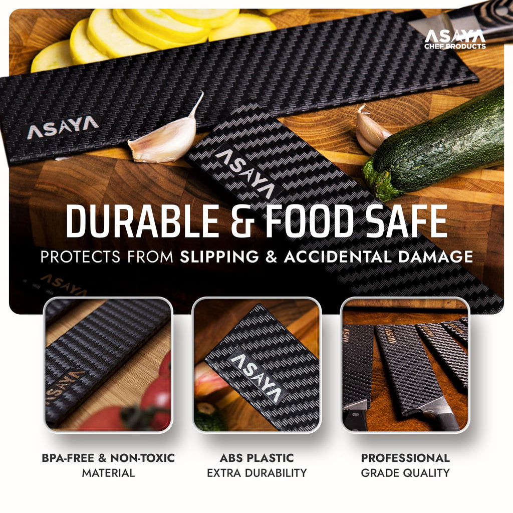 Asaya Professional Chef Knife Edge Guards – 2 Piece Knives Universal Covers, 8.5 x 2 and 10.5 x 2 - Extra Strength ABS Plastic and Food Safe Kitchen Knife Sheath Covers -Knife Not Included (2 Piece)
